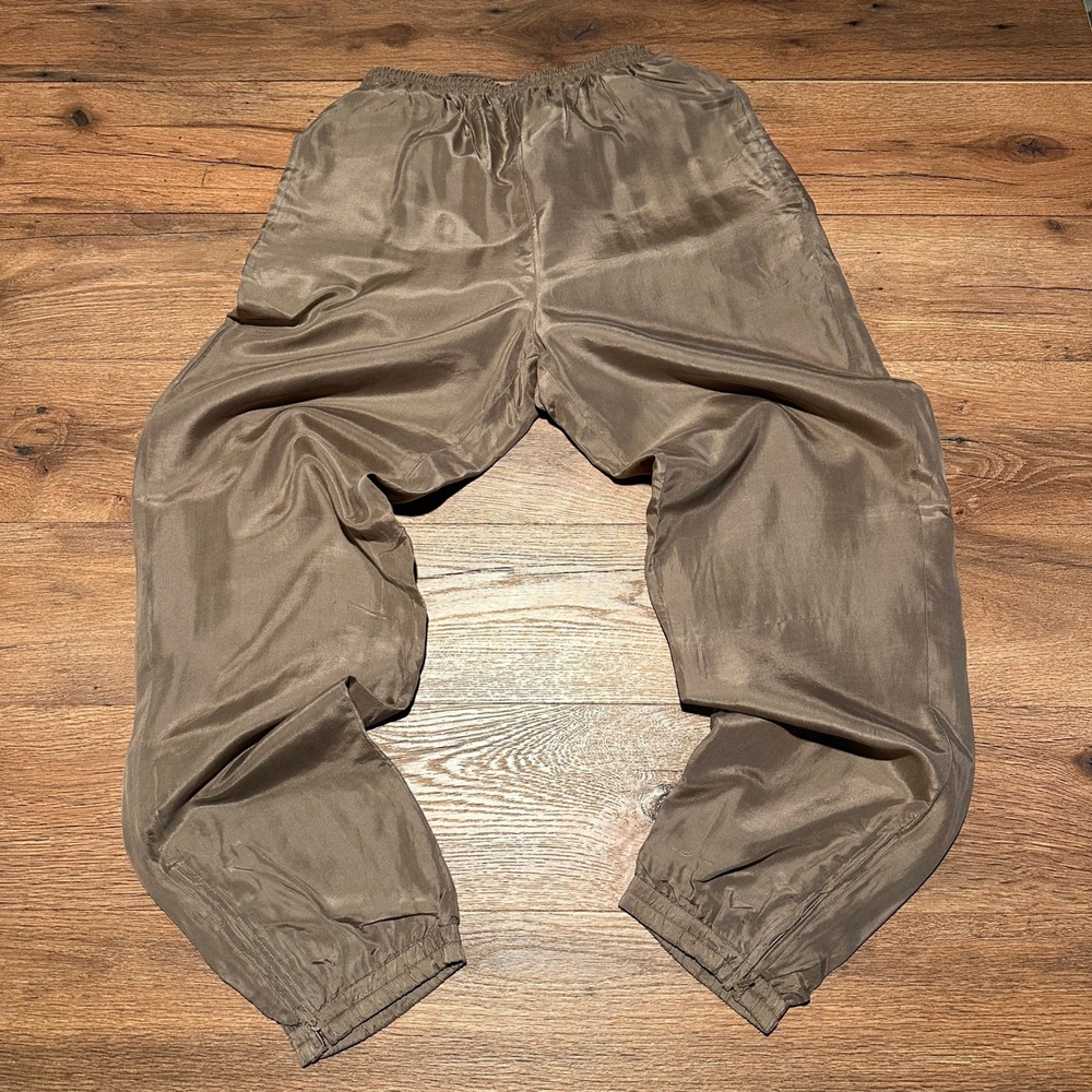 Vintage Detail Express Taupe Silk Blend Track Jogger Pants Womens Medium